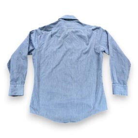Vintage JCPenney Shirt Adult MEDIUM Blue Chambray Pocket Navy Trim Workwear 70s