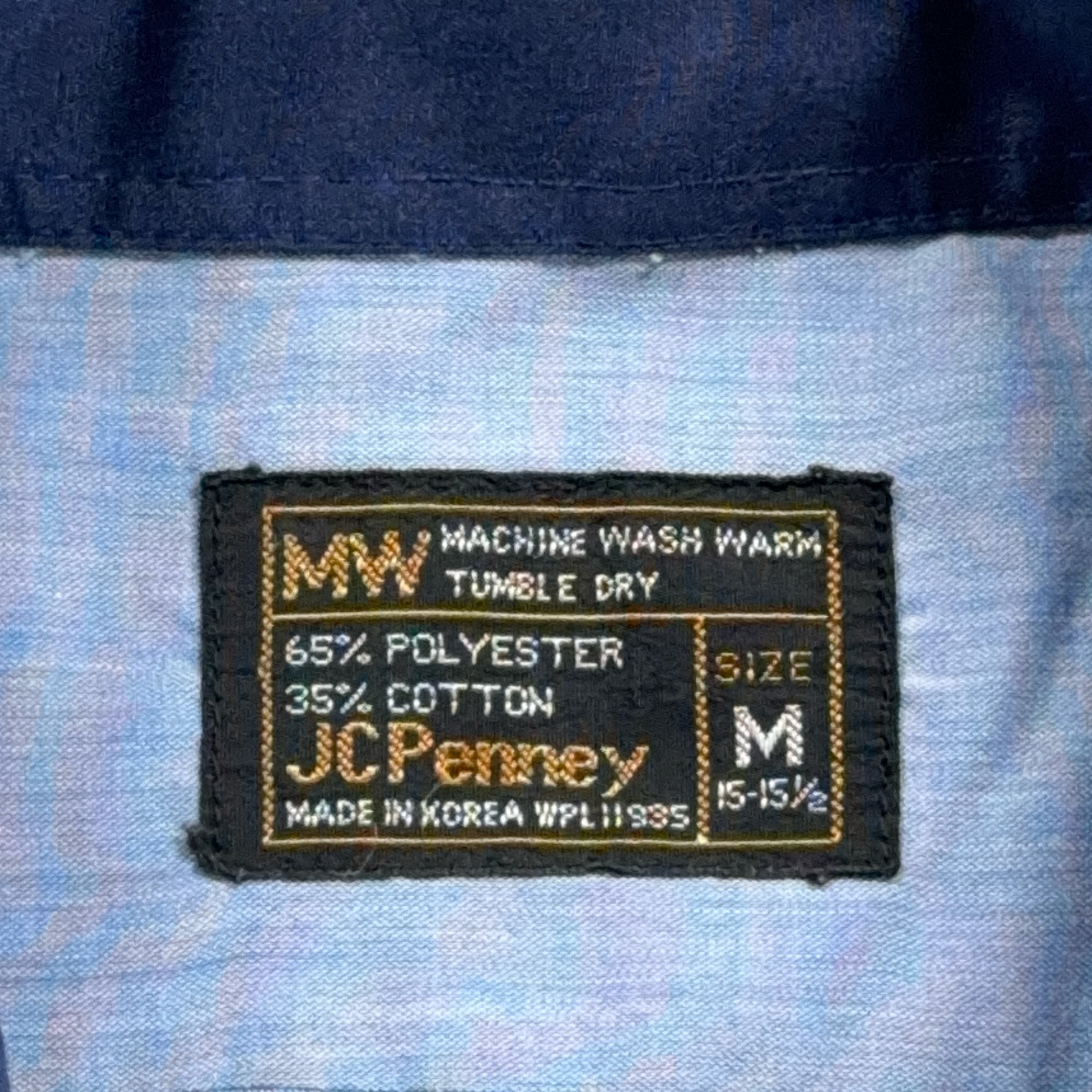 Vintage JCPenney Shirt Adult MEDIUM Blue Chambray Pocket Navy Trim Workwear 70s-4 Vintage JCPenney Shirt Adult MEDIUM Blue Chambray Pocket Navy Trim Workwear 70s