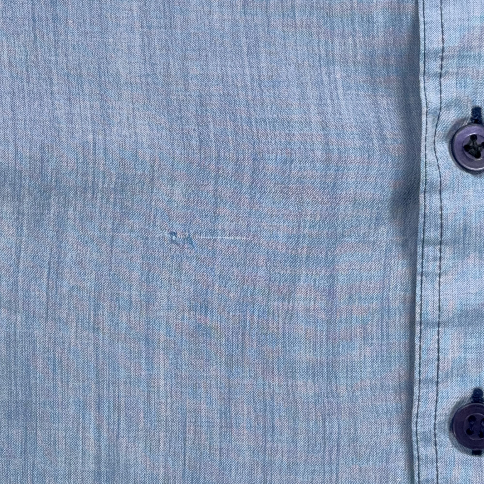 Vintage JCPenney Shirt Adult MEDIUM Blue Chambray Pocket Navy Trim Workwear 70s-6 Vintage JCPenney Shirt Adult MEDIUM Blue Chambray Pocket Navy Trim Workwear 70s