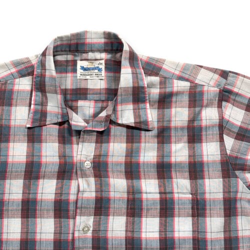 Vintage Mohawk Shirt Adult LARGE Gray Blue Plaid Permanent Press Casual 70s-2 Vintage Mohawk Shirt Adult LARGE Gray Blue Plaid Permanent Press Casual 70s