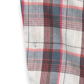 Vintage Mohawk Shirt Adult LARGE Gray Blue Plaid Permanent Press Casual 70s