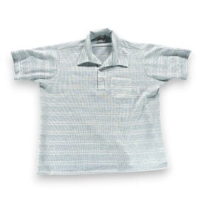 Vintage Pennshire Polo Shirt Adult 2XL XXL Blue White Knit Striped Big Man 70s
