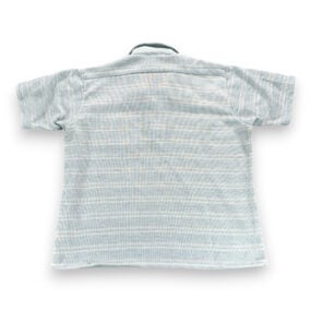 Vintage Pennshire Polo Shirt Adult 2XL XXL Blue White Knit Striped Big Man 70s