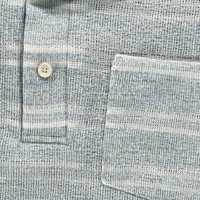 Vintage Pennshire Polo Shirt Adult 2XL XXL Blue White Knit Striped Big Man 70s