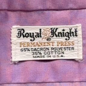 Vintage Royal Knight Shirt Adult LARGE Purple Dacron Polyester Disco USA 70s