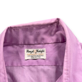 Vintage Royal Knight Shirt Adult LARGE Purple Dacron Polyester Disco USA 70s