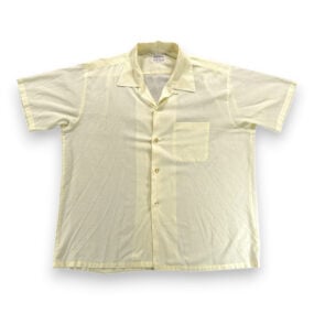 Vintage Hold Press Shirt Adult LARGE Yellow Loop Collar Camp Snake Eyes USA 60s
