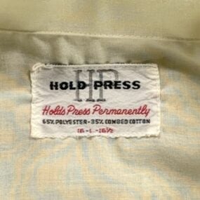 Vintage Hold Press Shirt Adult LARGE Yellow Loop Collar Camp Snake Eyes USA 60s
