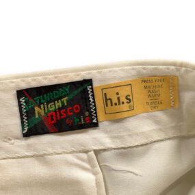 Vintage Saturday Night Disco Pants Mens 34x31 White his Talon Zipper Flared 70s