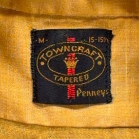 Vintage Towncraft Shirt Adult MEDIUM Yellow Harvest Gold Penneys Workwear 60s