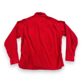 Vintage Sears Shirt Adult MEDIUM Red Corduroy Workwear Loop Camp Collar USA 60s