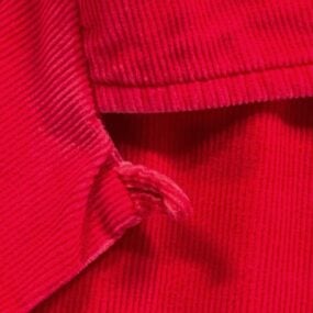 Vintage Sears Shirt Adult MEDIUM Red Corduroy Workwear Loop Camp Collar USA 60s