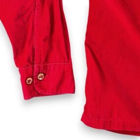 Vintage Sears Shirt Adult MEDIUM Red Corduroy Workwear Loop Camp Collar USA 60s