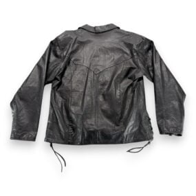 Vintage Hot Leathers Jacket Adult EXTRA LARGE Black Lace Up Western Biker 90s