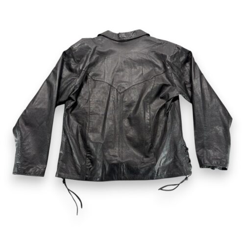 Vintage Hot Leathers Jacket Adult EXTRA LARGE Black Lace Up Western Biker 90s-2 Vintage Hot Leathers Jacket Adult EXTRA LARGE Black Lace Up Western Biker 90s