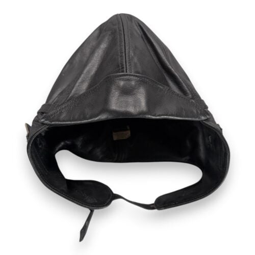 MilTec Hat LARGE Black Leather Aviator Flight Helmet Hood Cap German WWII Repro-2 MilTec Hat LARGE Black Leather Aviator Flight Helmet Hood Cap German WWII Repro