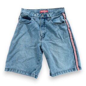 Vintage Unionbay Shorts Mens 32 Blue Baggy Wide Leg Jean Denim Skater Stripe Y2K