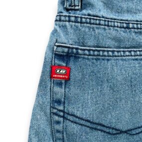 Vintage Unionbay Shorts Mens 32 Blue Baggy Wide Leg Jean Denim Skater Stripe Y2K