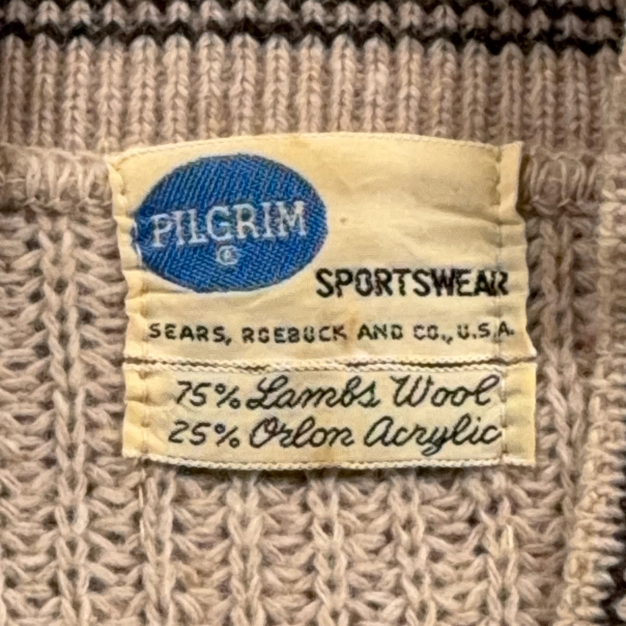 Vintage Pilgrim Sweater Adult MEDIUM Brown Cardigan Vest Sears Lamb Wool USA 60s-4 Vintage Pilgrim Sweater Adult MEDIUM Brown Cardigan Vest Sears Lamb Wool USA 60s