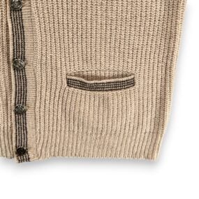 Vintage Pilgrim Sweater Adult MEDIUM Brown Cardigan Vest Sears Lamb Wool USA 60s