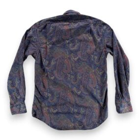 Polo Ralph Lauren Shirt Adult SMALL Blue Purple Paisley Cotton Button Up Preppy