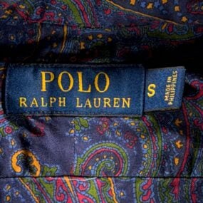 Polo Ralph Lauren Shirt Adult SMALL Blue Purple Paisley Cotton Button Up Preppy