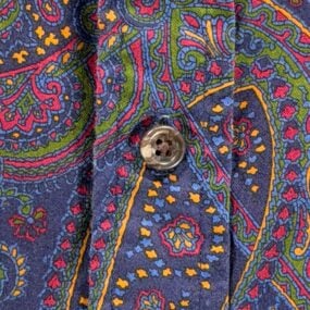 Polo Ralph Lauren Shirt Adult SMALL Blue Purple Paisley Cotton Button Up Preppy