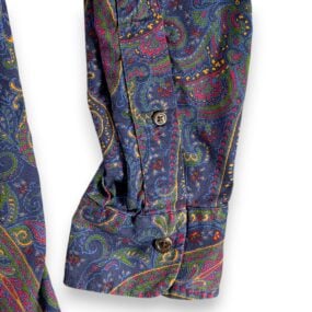 Polo Ralph Lauren Shirt Adult SMALL Blue Purple Paisley Cotton Button Up Preppy
