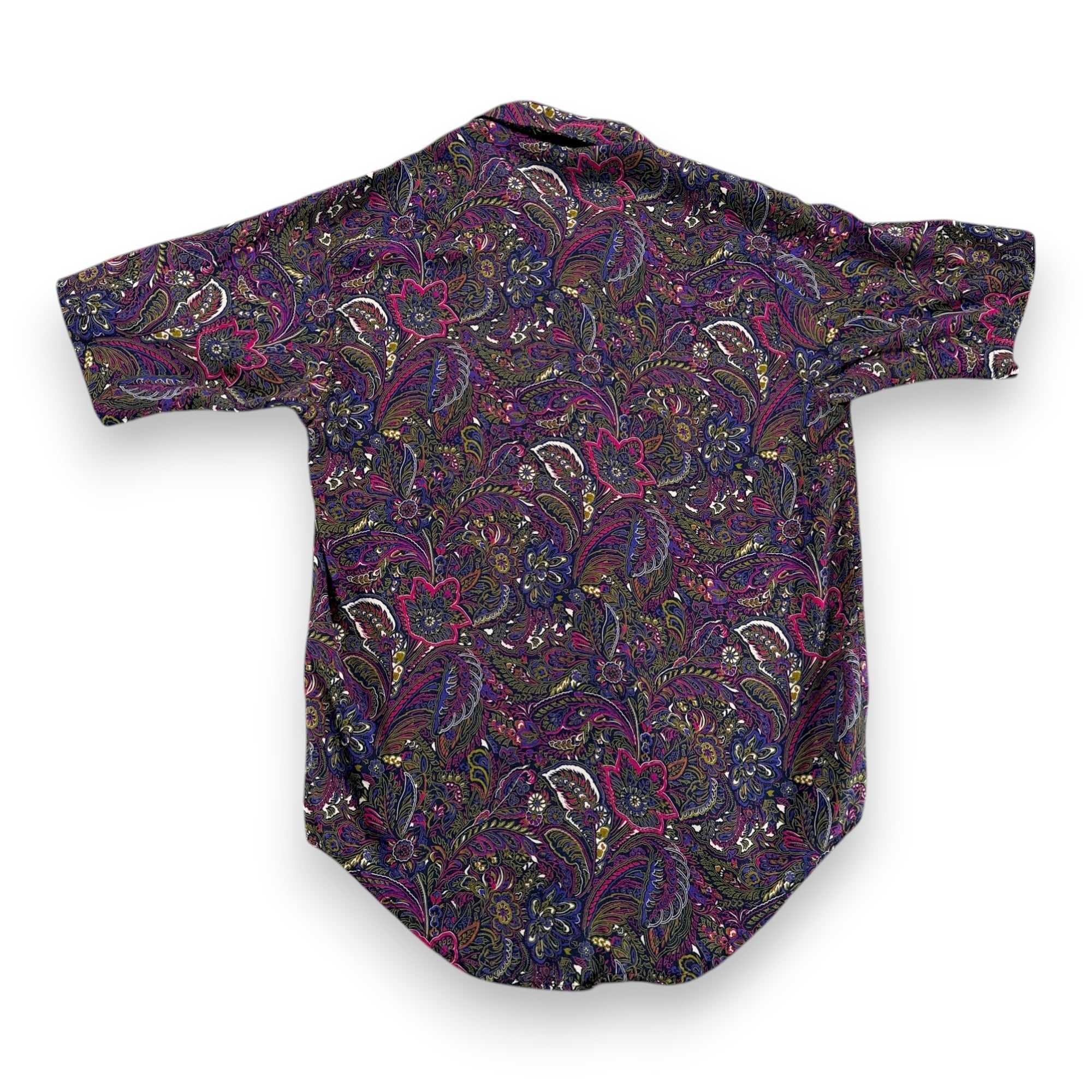 Vintage Bachrach Shirt Adult MEDIUM Purple Paisley Floral Rayon USA 90s-3 Vintage Bachrach Shirt Adult MEDIUM Purple Paisley Floral Rayon USA 90s