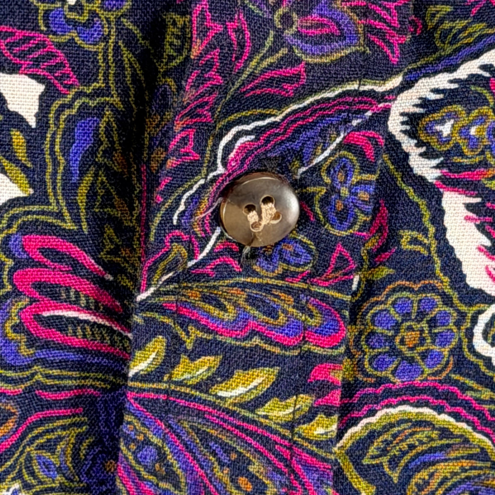 Vintage Bachrach Shirt Adult MEDIUM Purple Paisley Floral Rayon USA 90s-5 Vintage Bachrach Shirt Adult MEDIUM Purple Paisley Floral Rayon USA 90s