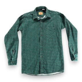 Vintage Red Oak Shirt Adult SMALL Green Black Checkered Flannel Ranch USA 90s