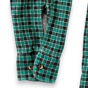 Vintage Red Oak Shirt Adult SMALL Green Black Checkered Flannel Ranch USA 90s