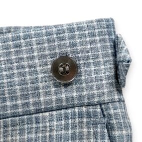 Vintage Disco Pants Mens 34x30 Blue Checkered Plaid Flared Talon YKK Funky 70s