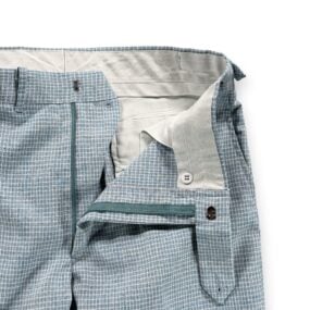 Vintage Disco Pants Mens 34x30 Blue Checkered Plaid Flared Talon YKK Funky 70s