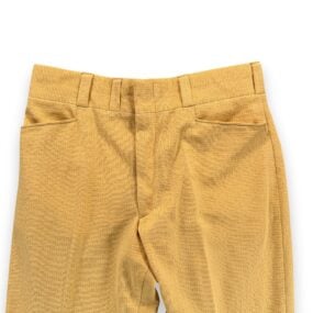 Vintage Disco Pants Mens 34x30 Yellow Textured Flared Talon Zip Funky 70s