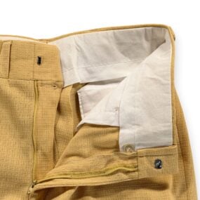 Vintage Disco Pants Mens 34x30 Yellow Textured Flared Talon Zip Funky 70s