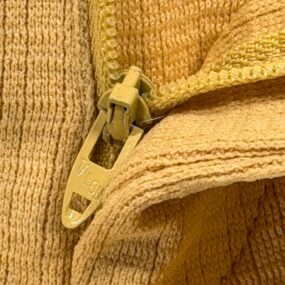 Vintage Disco Pants Mens 34x30 Yellow Textured Flared Talon Zip Funky 70s