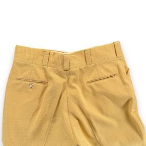 Vintage Disco Pants Mens 34x30 Yellow Textured Flared Talon Zip Funky 70s