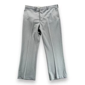 Vintage Disco Pants Mens 36x28 Gray Flared Talon Zipper Gusset Funky 70s