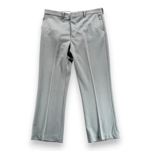 Vintage Disco Pants Mens 36x28 Gray Flared Talon Zipper Gusset Funky 70s