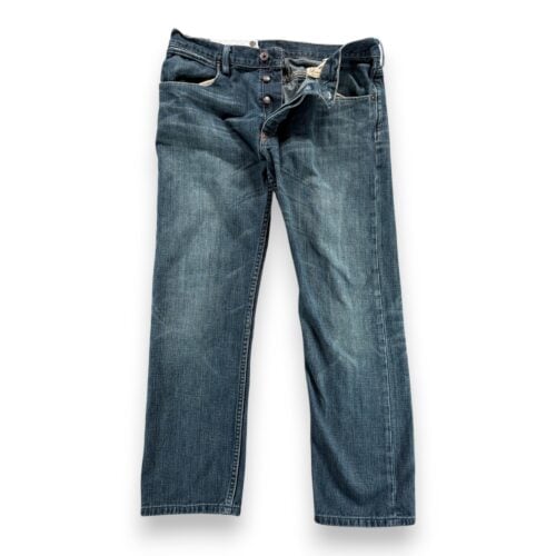 Gap Jeans Mens 33x29 Blue Cotton Dark Wash Denim Morrison Button Fly Faded