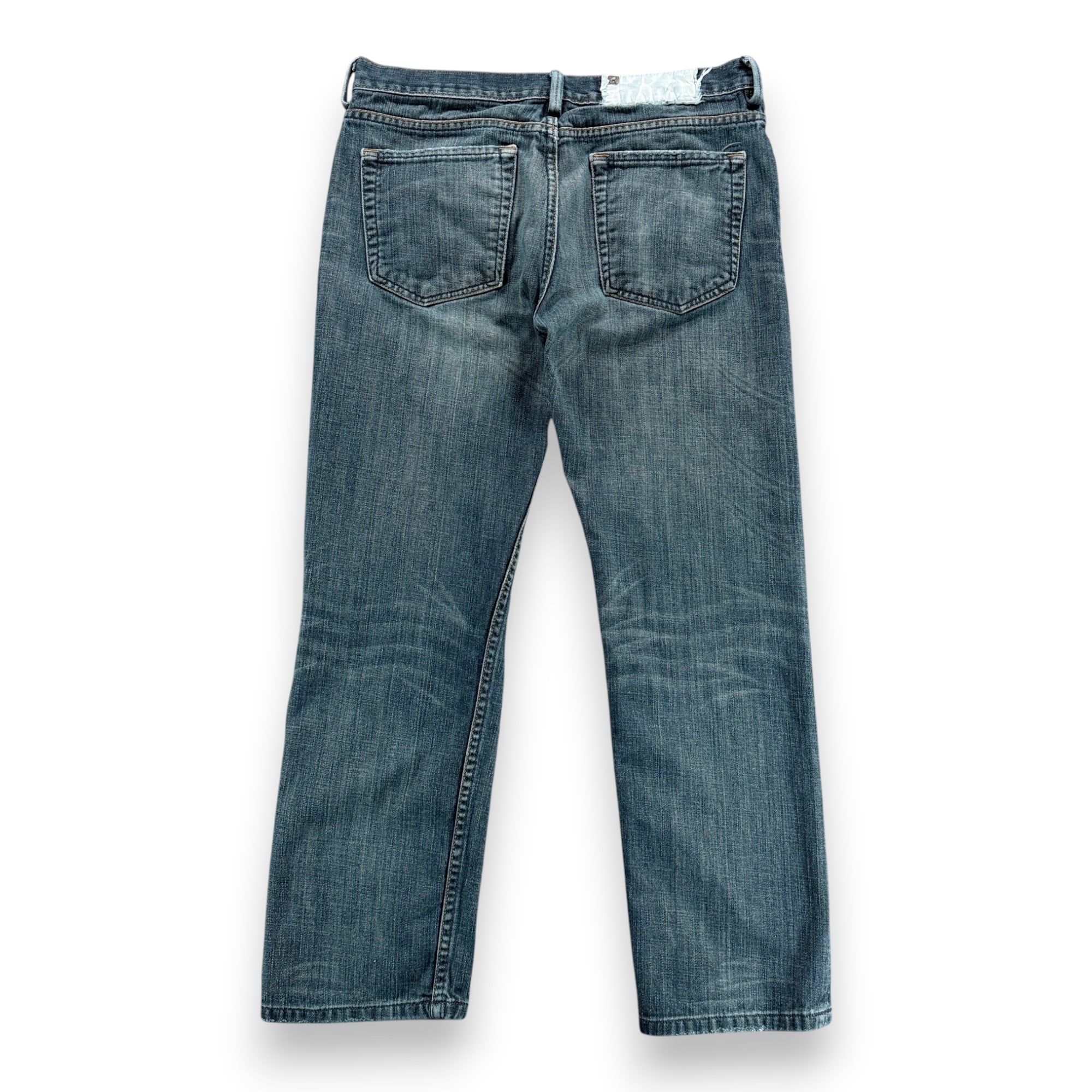 Gap Jeans Mens 33x29 Blue Cotton Dark Wash Denim Morrison Button Fly Faded-2 Gap Jeans Mens 33x29 Blue Cotton Dark Wash Denim Morrison Button Fly Faded