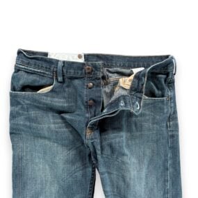 Gap Jeans Mens 33x29 Blue Cotton Dark Wash Denim Morrison Button Fly Faded