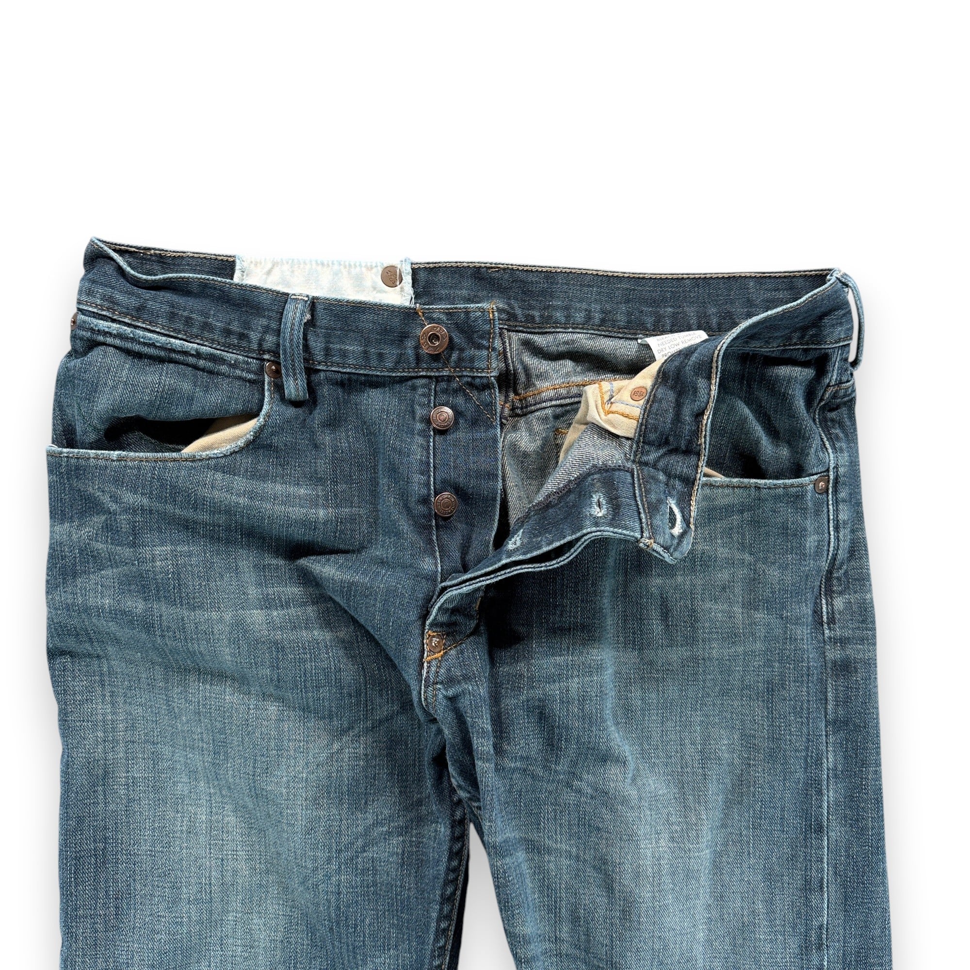 Gap Jeans Mens 33x29 Blue Cotton Dark Wash Denim Morrison Button Fly Faded-3 Gap Jeans Mens 33x29 Blue Cotton Dark Wash Denim Morrison Button Fly Faded