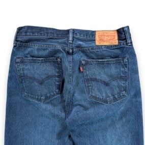 Levis 501 Jeans Mens 32x30 Blue Dark Wash Customized Taper Button Fly 32x32 Tag