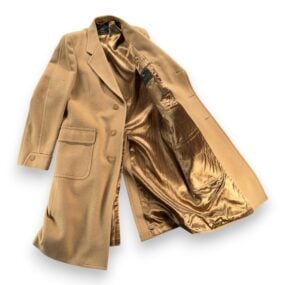 Vintage Hart Schaffner Marx Coat Adult LARGE Brown Camel Hair Trumpeter USA 70s