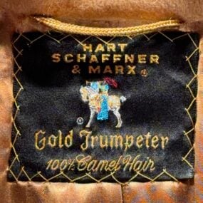 Vintage Hart Schaffner Marx Coat Adult LARGE Brown Camel Hair Trumpeter USA 70s