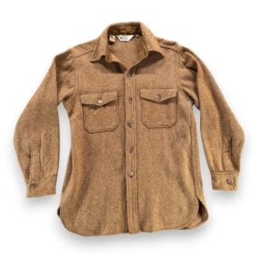 Vintage Woolrich Shirt Adult MEDIUM Brown Wool Blend Twill Workwear Heritage 70s