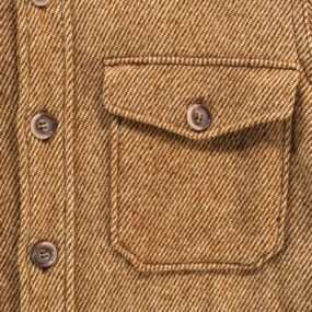 Vintage Woolrich Shirt Adult MEDIUM Brown Wool Blend Twill Workwear Heritage 70s