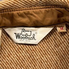 Vintage Woolrich Shirt Adult MEDIUM Brown Wool Blend Twill Workwear Heritage 70s